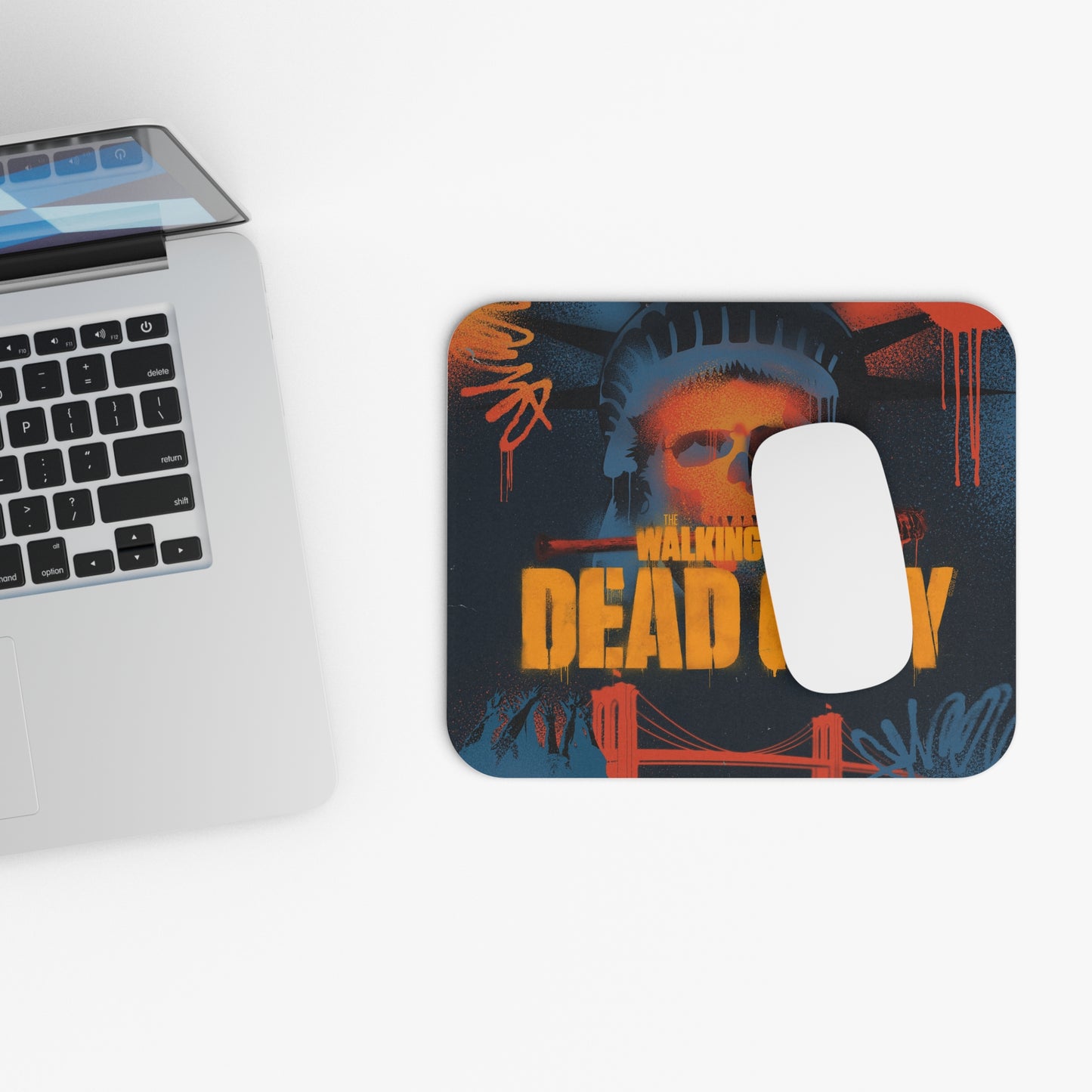 Dead City Liberty Graffiti Skull Square Mouse Pad