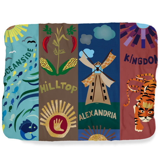 The Walking Dead Community Flag Sherpa Blanket-2