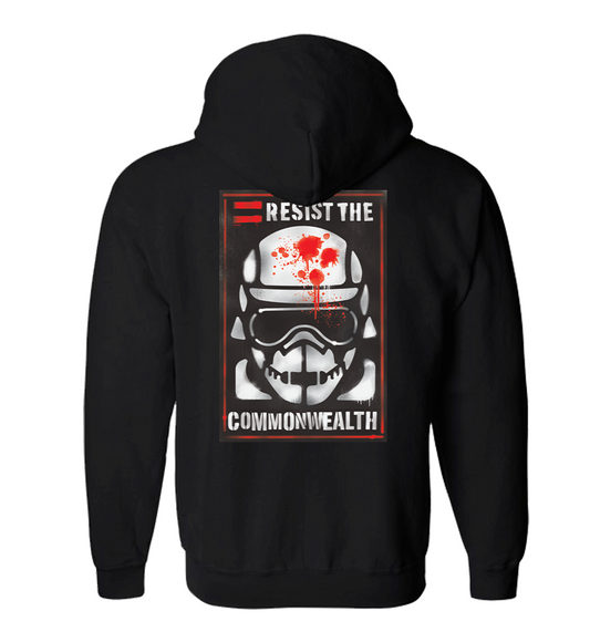 The Walking Dead Resist The Commonwealth Personalized Fleece Zip-Up Hooded Sweatshirt-2