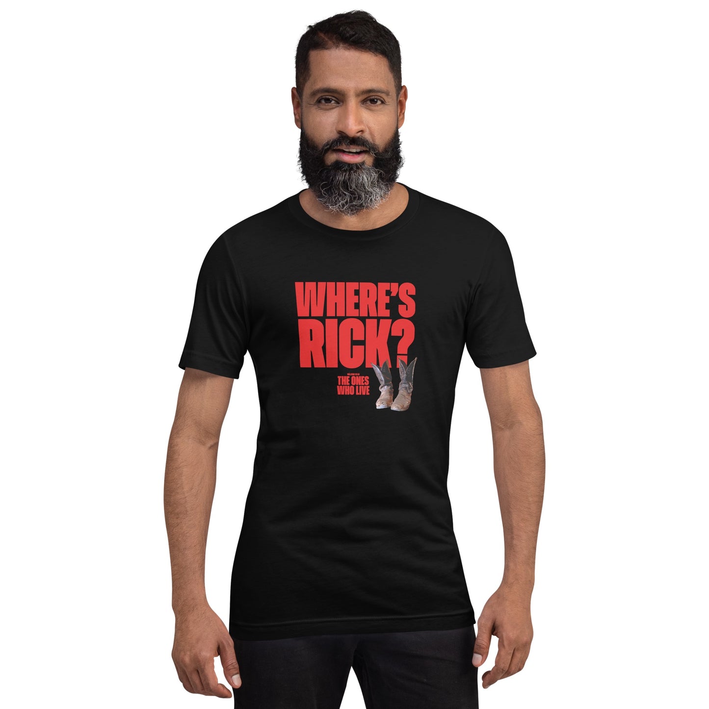 The Walking Dead: The Ones Who Live Where's Rick? Boots Adult T-shirt