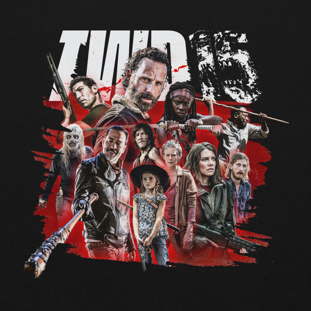 The Walking Dead Hoodie 15th Anniversary Character Mashup Black