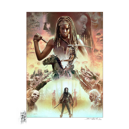 The Walking Dead Michonne Remarked Watercolor Gilcee by Brian Rood-0