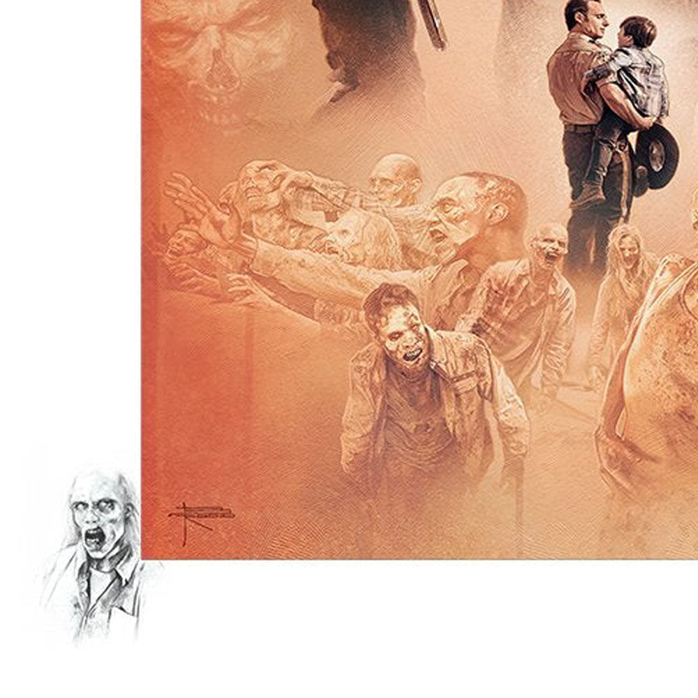 The Walking Dead Long Road Home Remarked Watercolor Giclee by Brian Rood