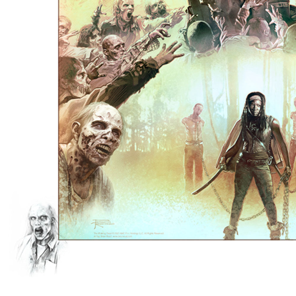 The Walking Dead Michonne “Her Journey” Remarked Watercolor Giclee by Brian Rood