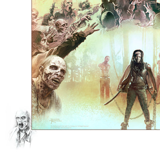 The Walking Dead Michonne Remarked Watercolor Gilcee by Brian Rood-1