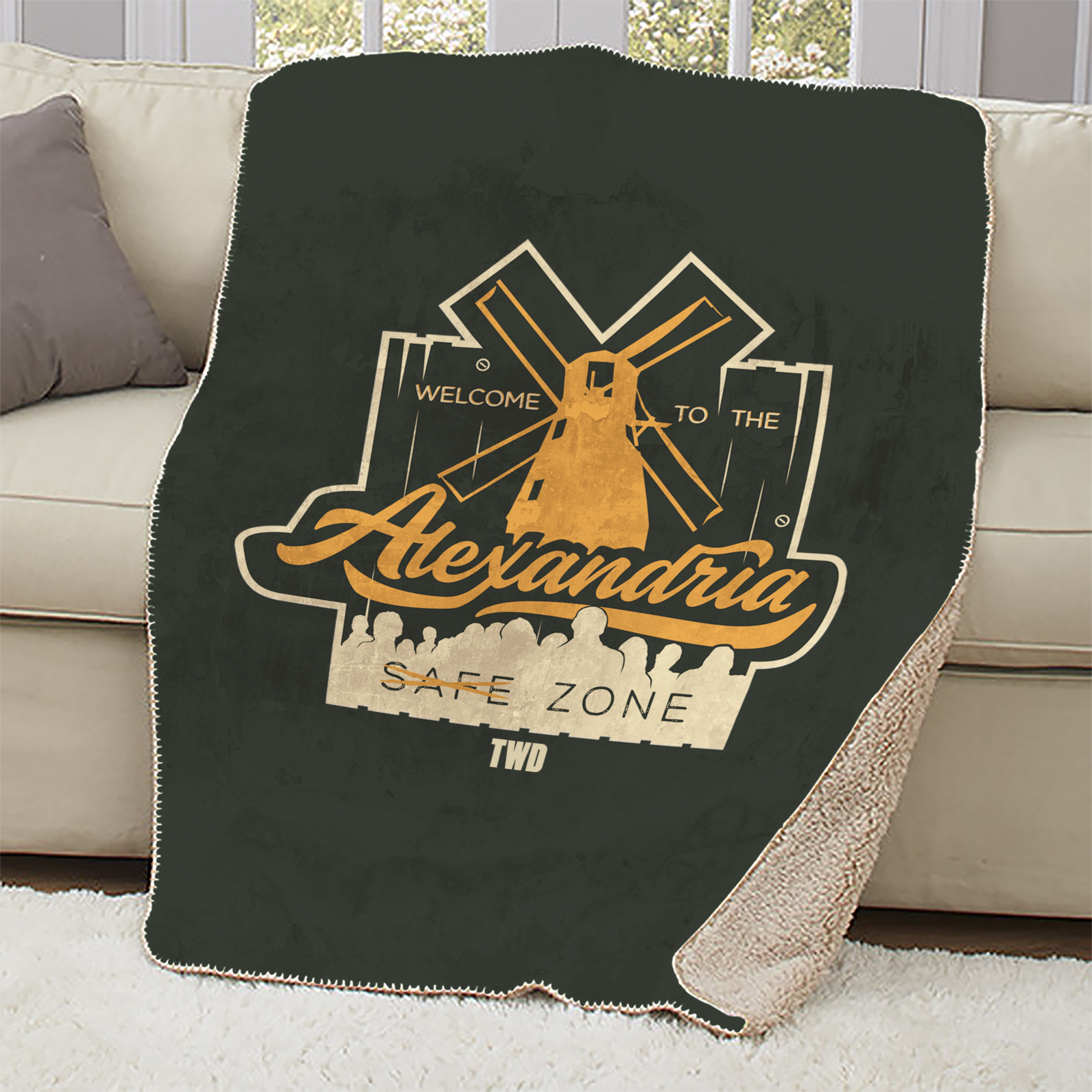 The Walking Dead Alexandria Sherpa Blanket The Walking Dead Alexandria Sherpa Blanket