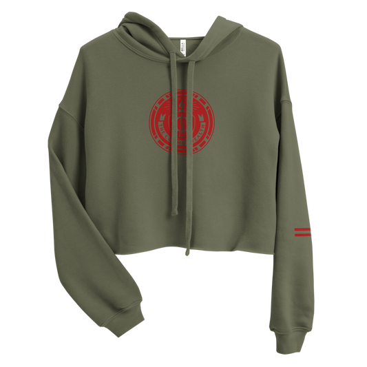 The Walking Dead Commonwelath Emblem Women's Fleece Crop Hooded Sweatshirt-0