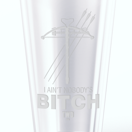 The Walking Dead Daryl Nobody's Bitch Laser Engraved Pint Glass-1