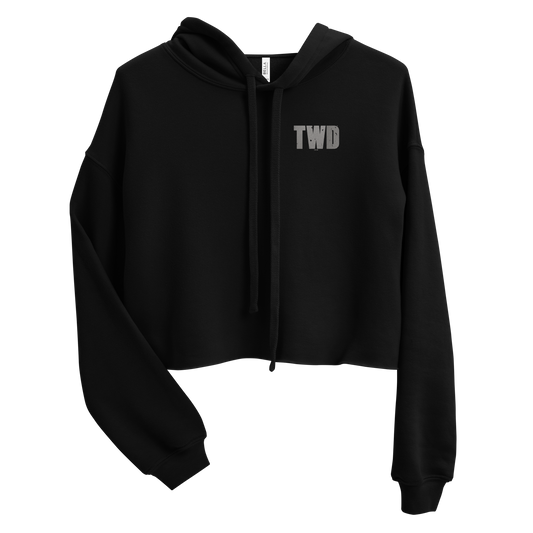 The Walking Dead Daryl's Wings Women's Fleece Crop Hooded Sweatshirt-0