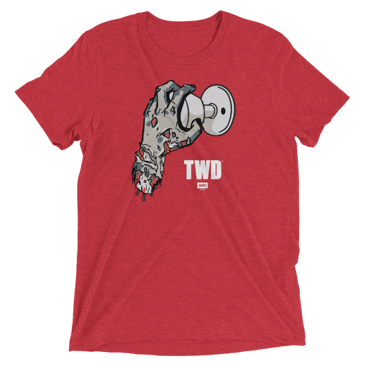 The Walking Dead Doorknob Adult Tri-Blend T-Shirt-3