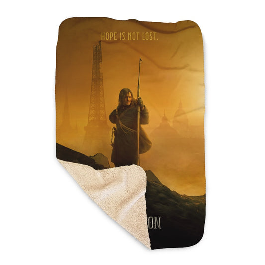 The Walking Dead Daryl Dixon Key Art Sherpa Blanket-5