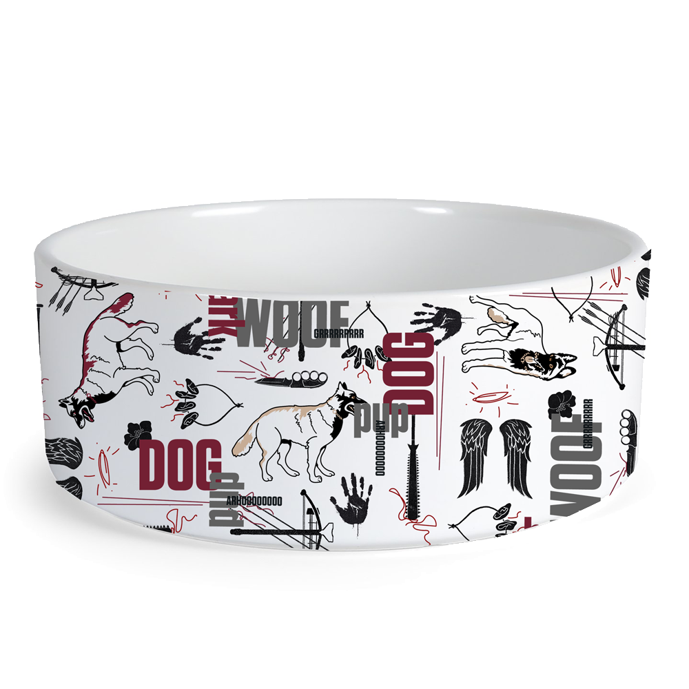 The Walking Dead Dog Pattern Pet Bowl