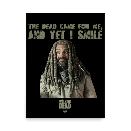 The Walking Dead Ezekiel And Yet I Smile Premium Satin Poster-0