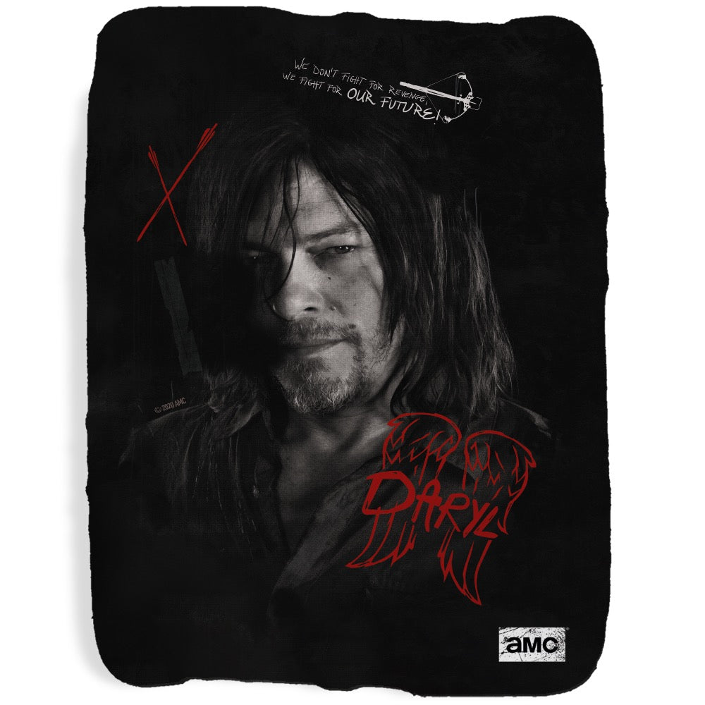 The Walking Dead Daryl Graffiti  Sherpa Blanket
