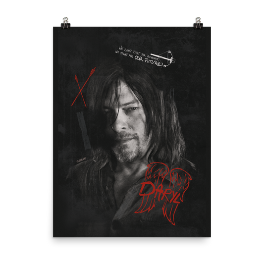 The Walking Dead Daryl Graffiti Premium Satin Poster-0