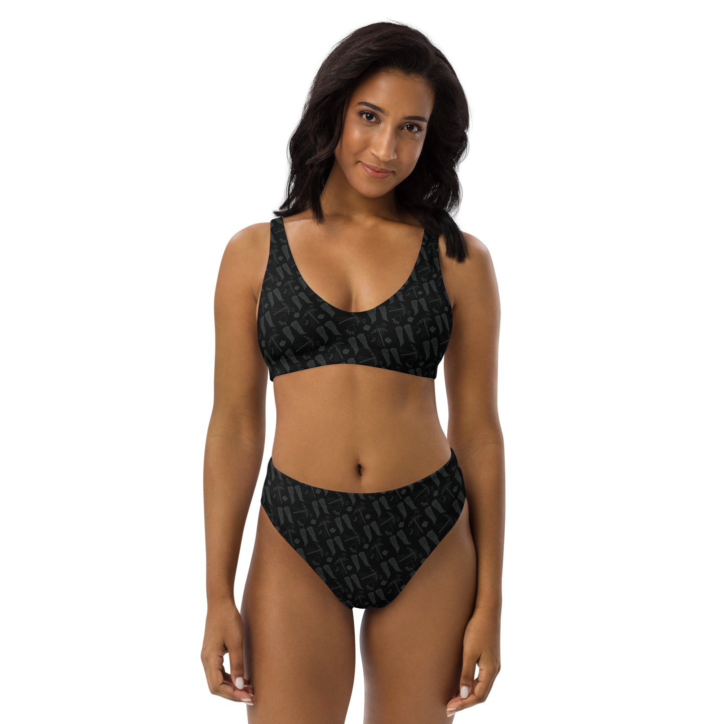 The Walking Dead Icons All Over Print Recycled High-Waisted Bikini