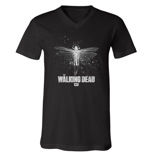 The Walking Dead Locust Adult V-Neck T-Shirt-2