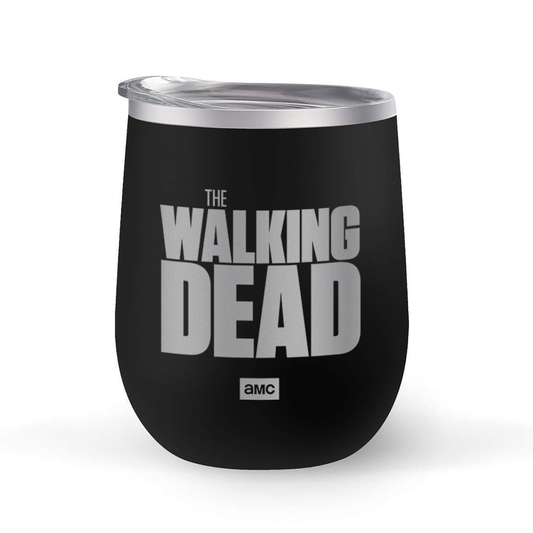 The Walking Dead Logo Laser Engraved Wine Tumbler with Straw-0