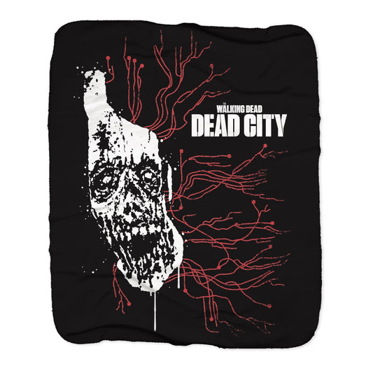 Dead City Walker Map Sherpa Blanket-0