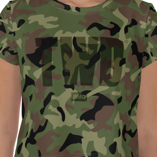 The Walking Dead Camo Logo Women's Crop T-Shirt-2