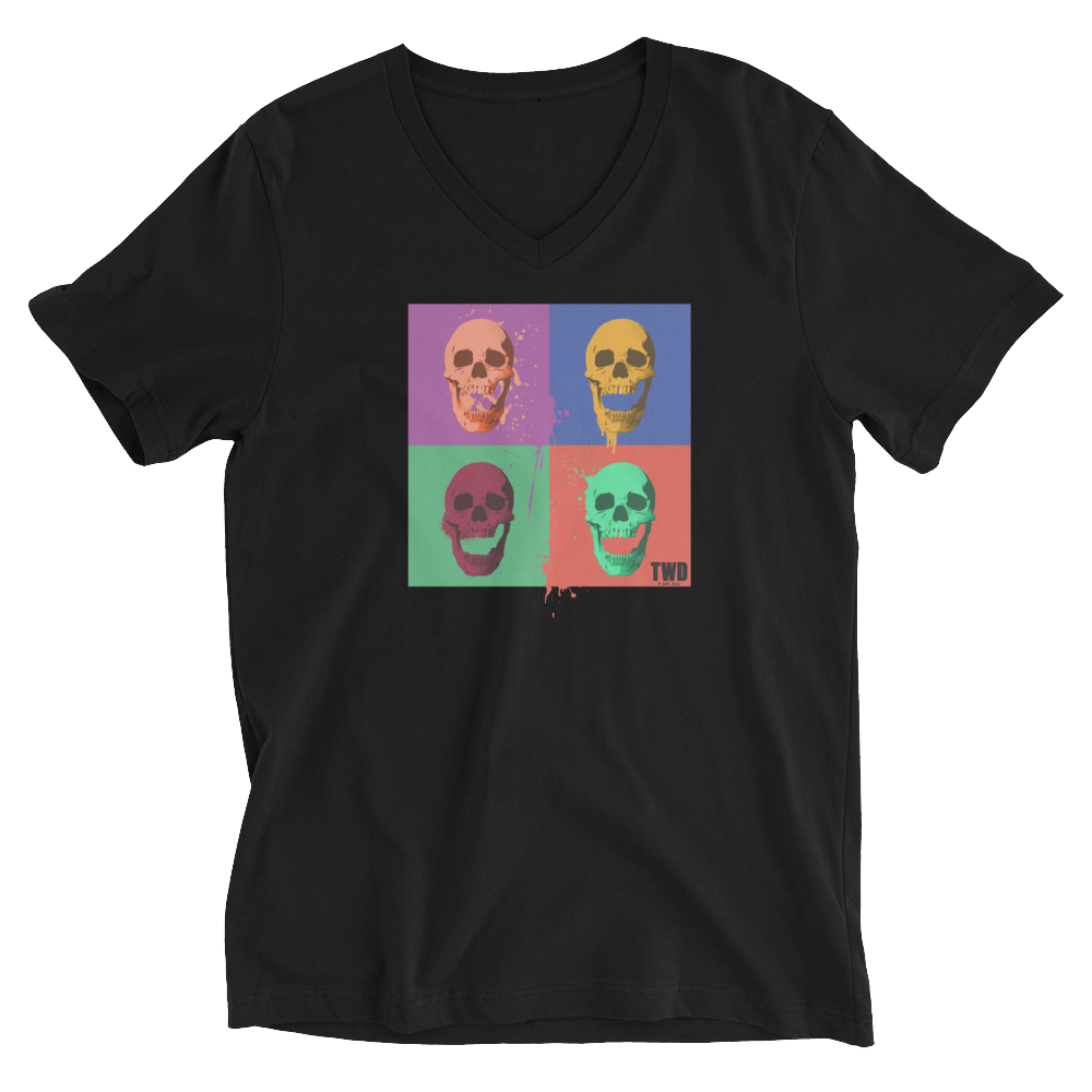The Walking Dead Skull Pop V-Neck Short Sleeve T-Shirt