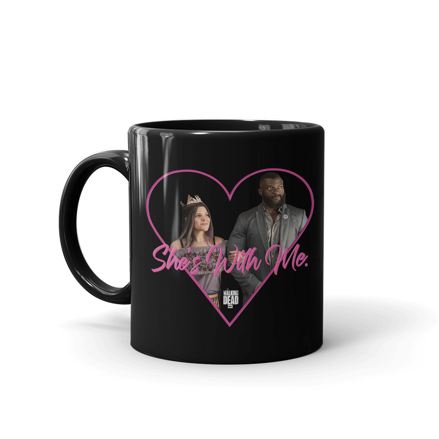 The Walking Dead She's With Me Black Mug