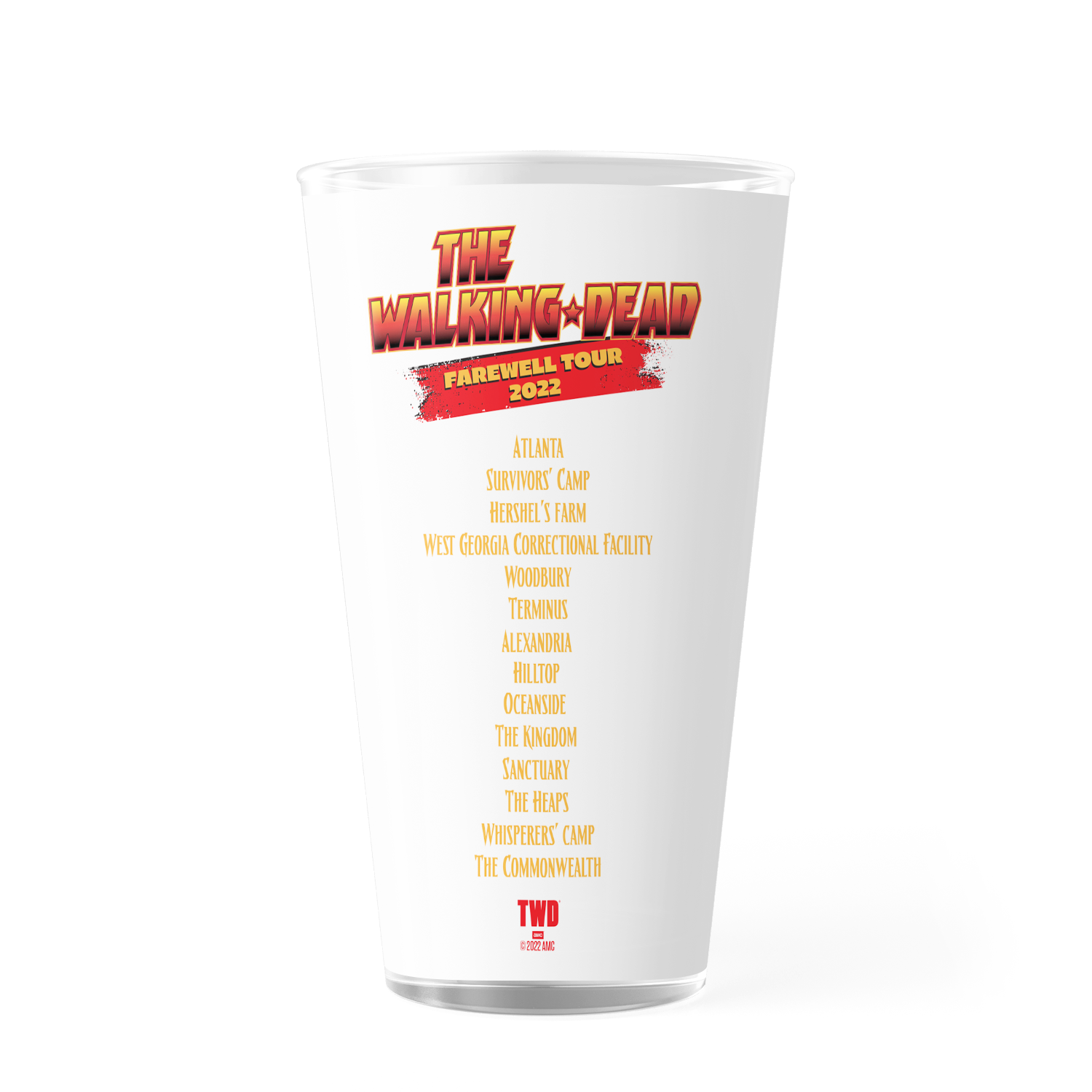 The Walking Dead Farewell Tour Band 17 oz Pint Glass