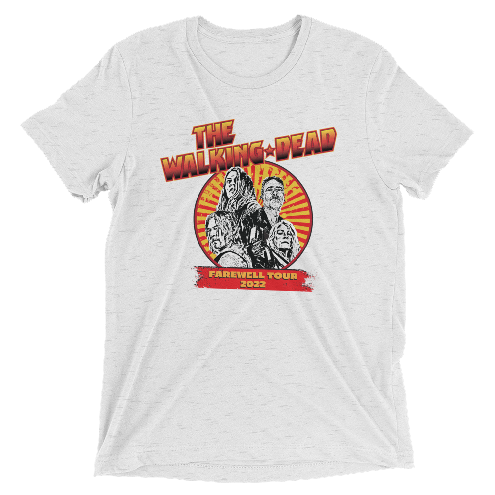 printful2 The Walking Dead Farewell Tour Band Unisex Tri-Blend T-Shirt White / XL