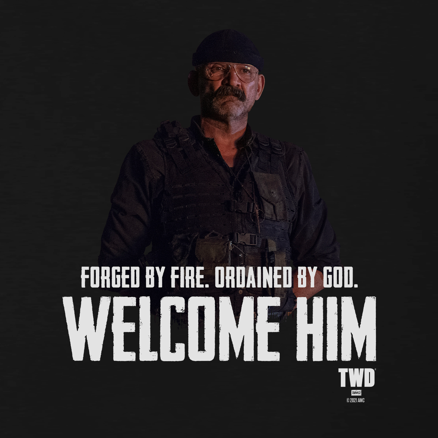 The Walking Dead Welcome Him Adult Short Sleeve T-Shirt