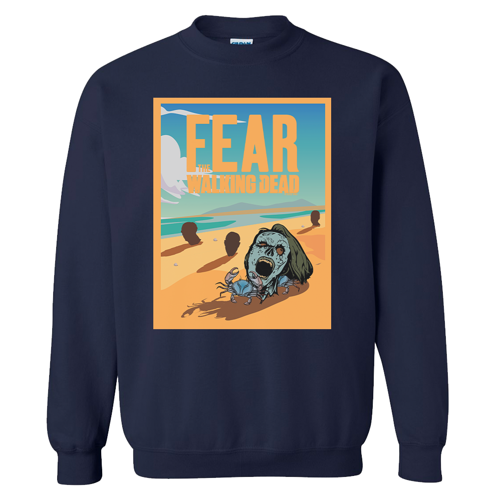 Fear The Walking Dead Walker Heads Fleece Crewneck Sweatshirt