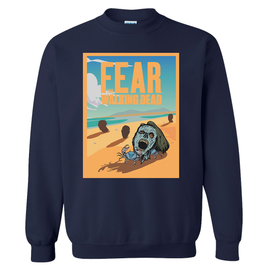 Fear The Walking Dead Walker Heads Fleece Crewneck Sweatshirt-0