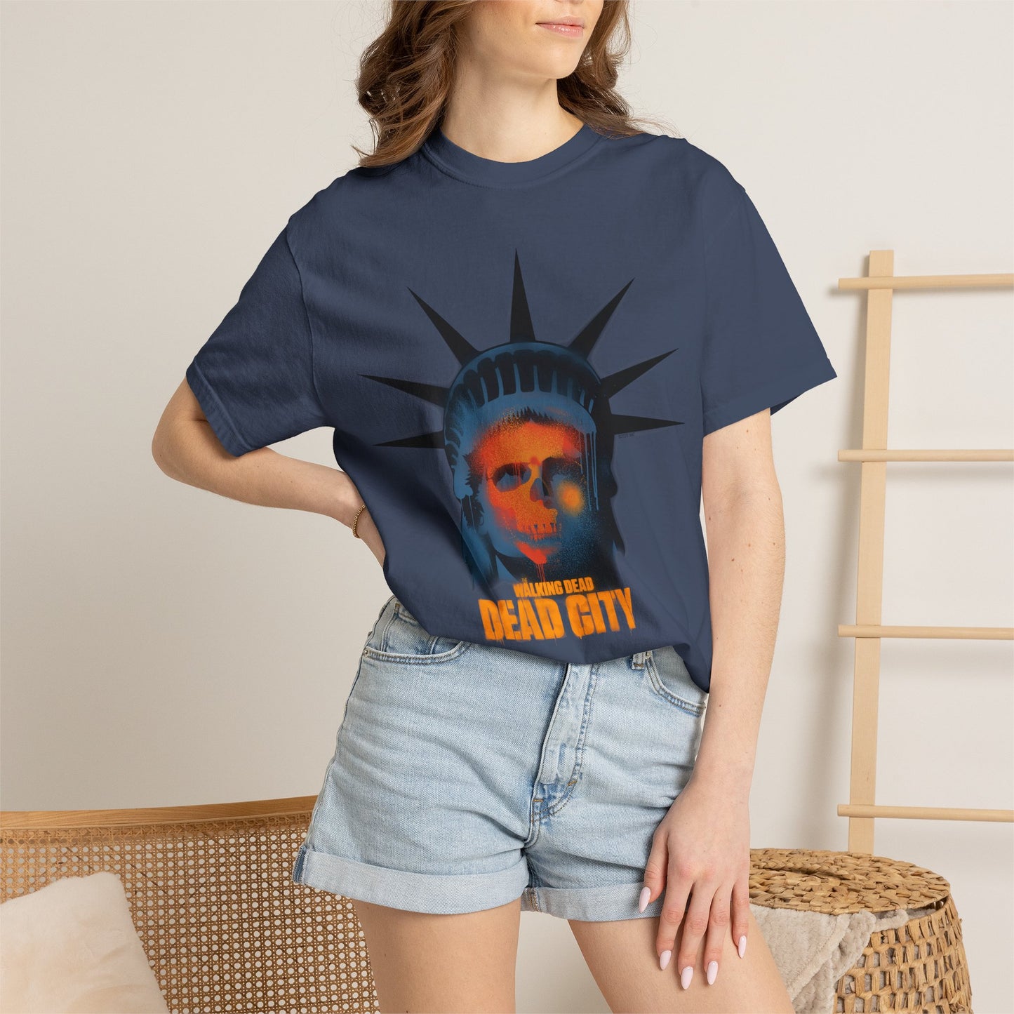 Dead City Liberty Graffiti Skull T-shirt