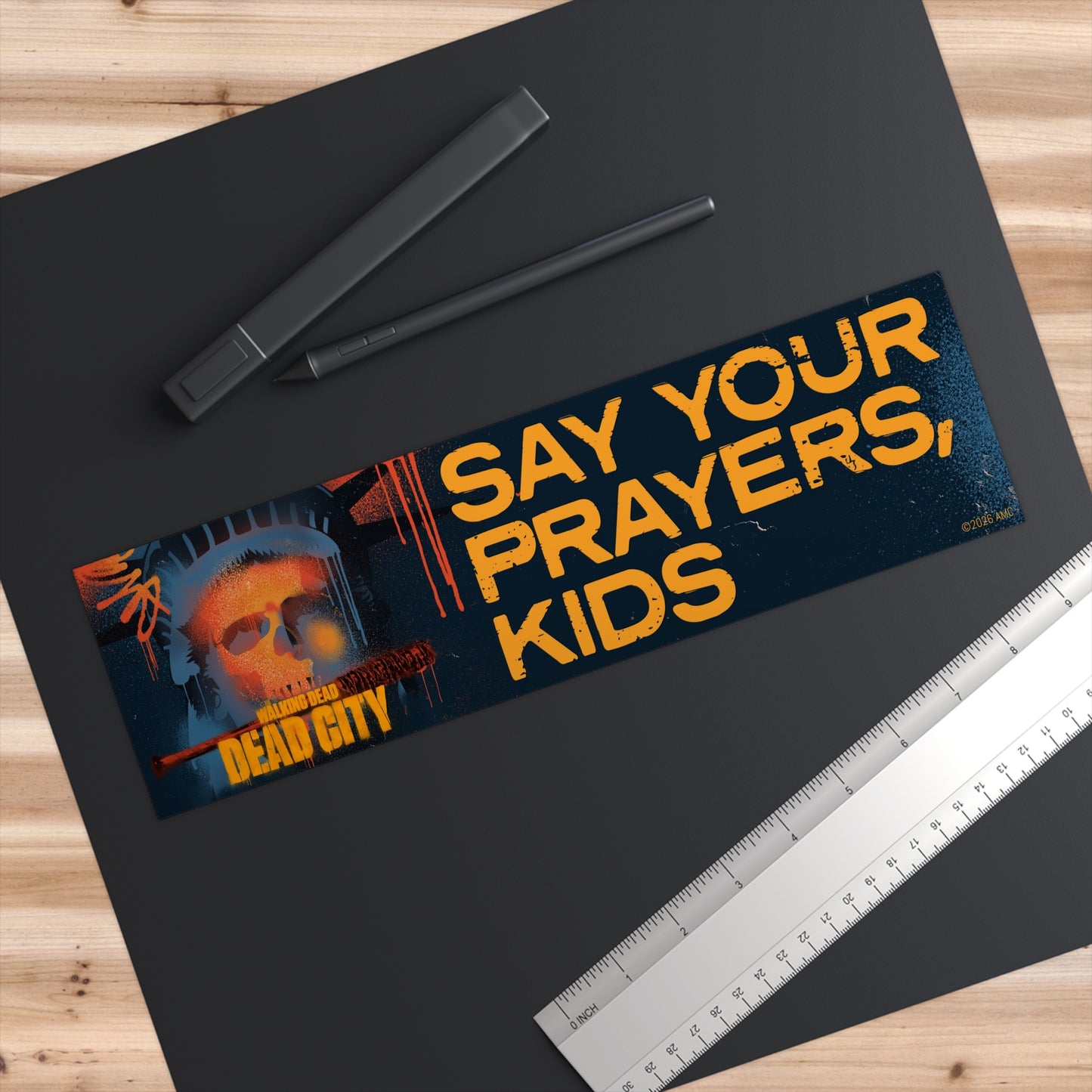 Dead City Negan Say Your Prayers Bumper Sticker