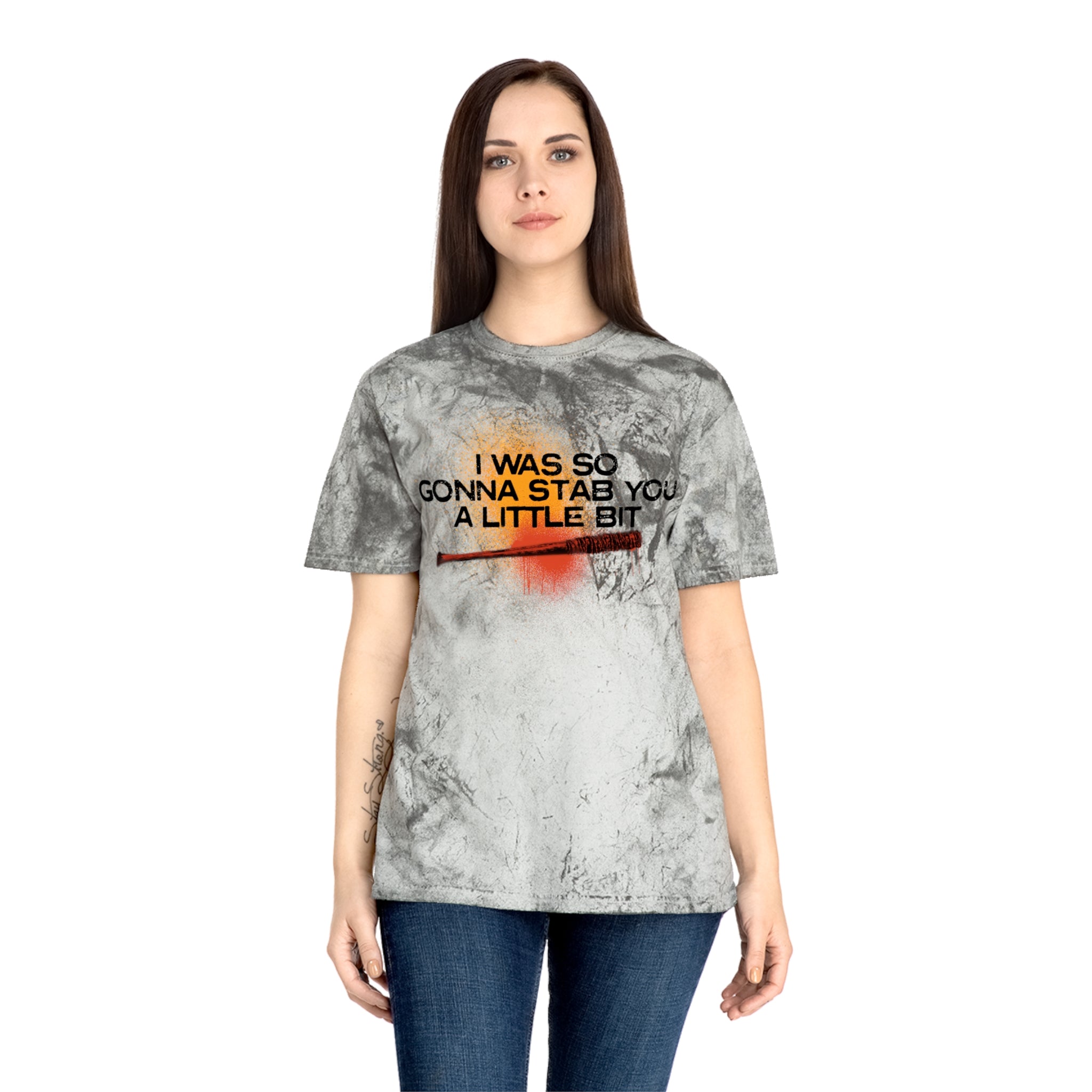 Dead City Negan Stab You Marbled Wash T-shirt