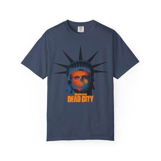 Dead City Liberty Graffiti Skull T-shirt-0