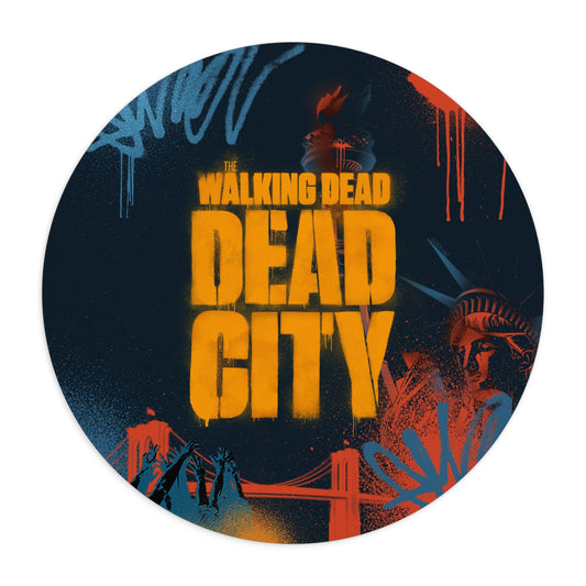 Dead City Statue of Liberty Round Mousepad-0
