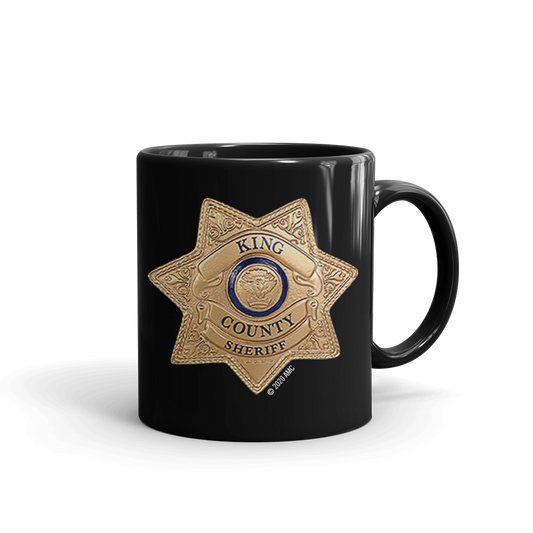 The Walking Dead Personalized Sheriff's Badge Black Mug-1