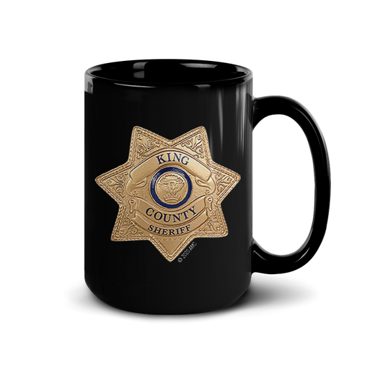 The Walking Dead Personalized Sheriff's Badge Black Mug-3
