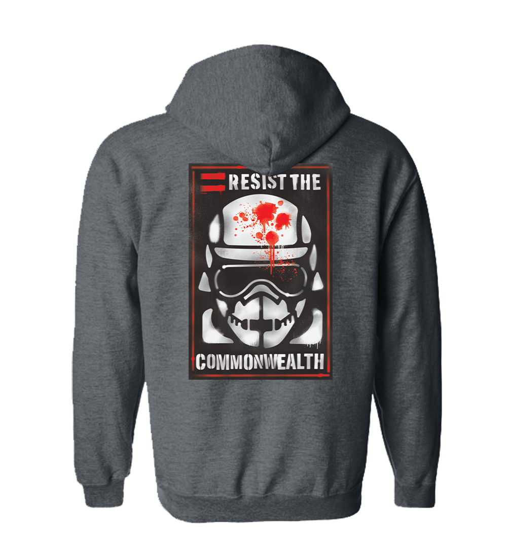 The Walking Dead Resist The Commonwealth Personalized Fleece Zip-Up Hooded Sweatshirt