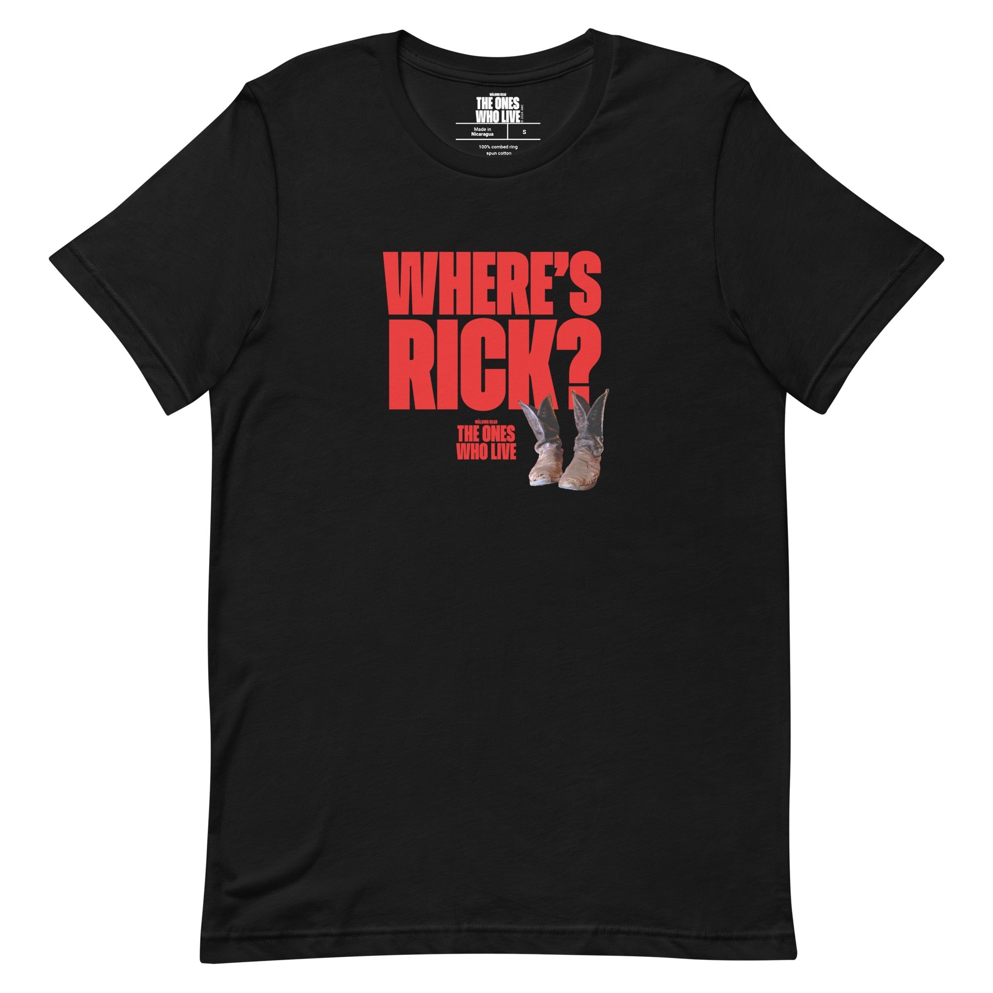 The Walking Dead Where's Rick? Boots Adult T-shirt
