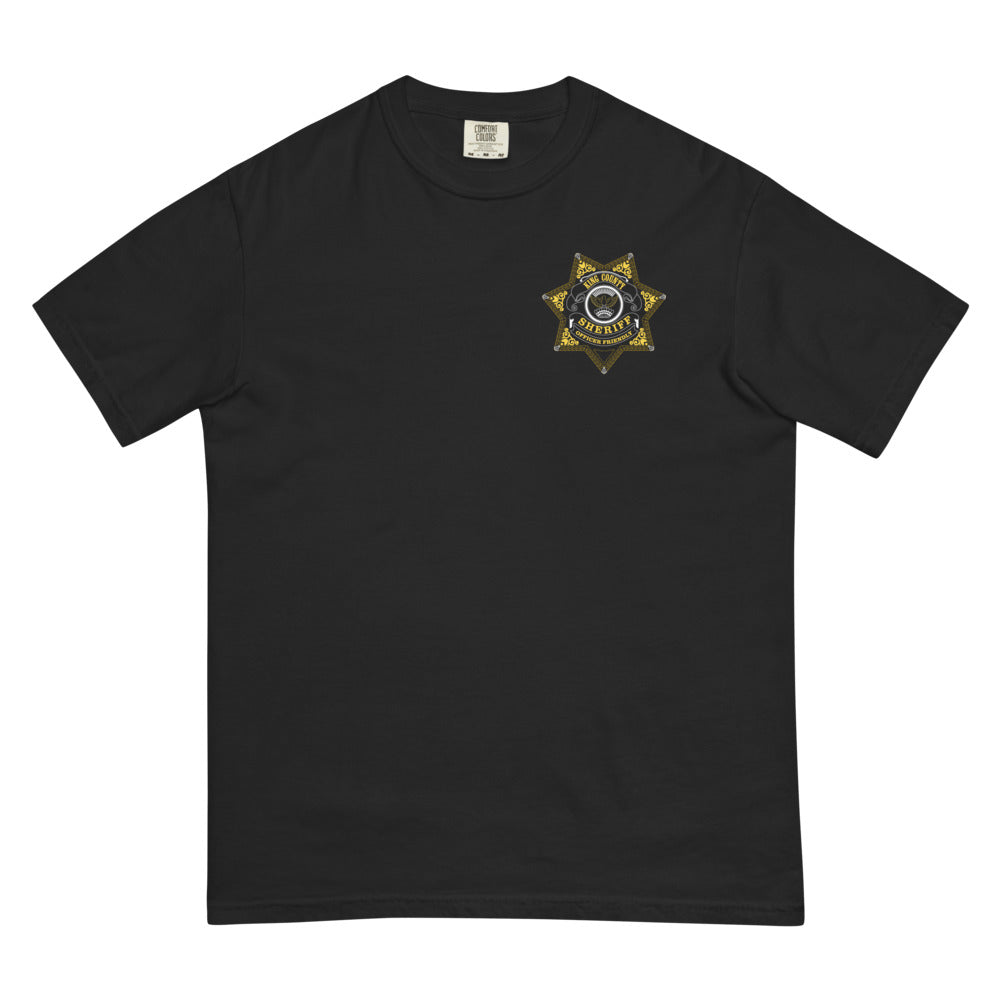 The Walking Dead Comfort Colors T-Shirt 15th Anniversary 'Officer Friendly' Badge