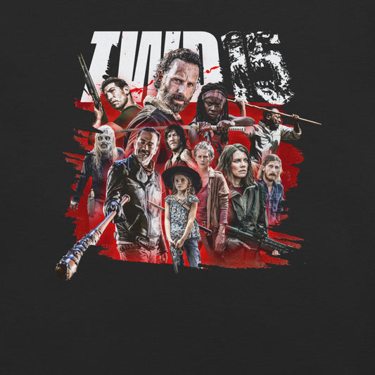 The Walking Dead 15th Anniversary Character Mashup T-Shirt Black-2