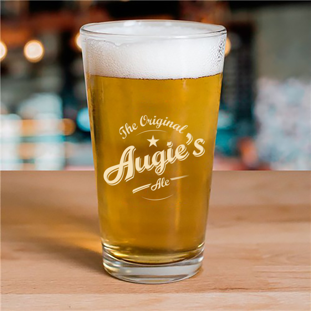 Fear The Walking Dead Augie's Ale Laser Engraved Pint Glass-0