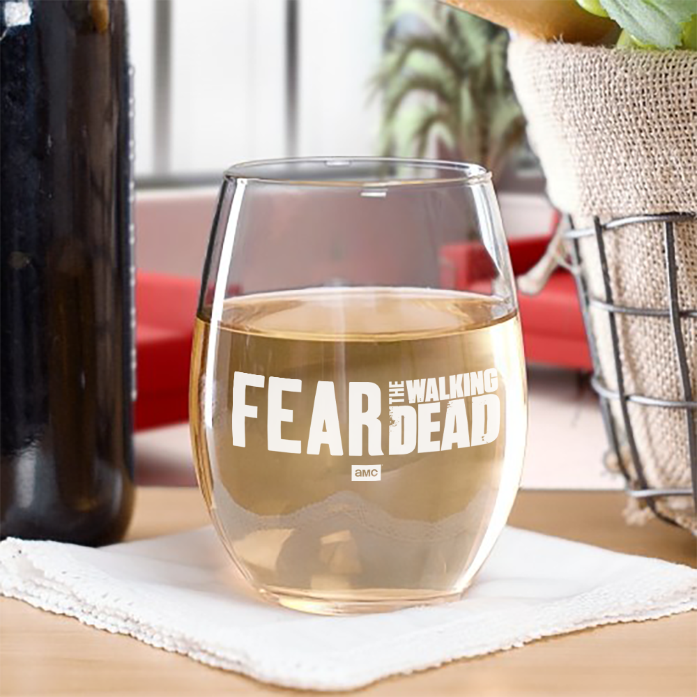 Fear The Walking Dead Season 6 Logo Laser Engraved Stemless Wine Glass