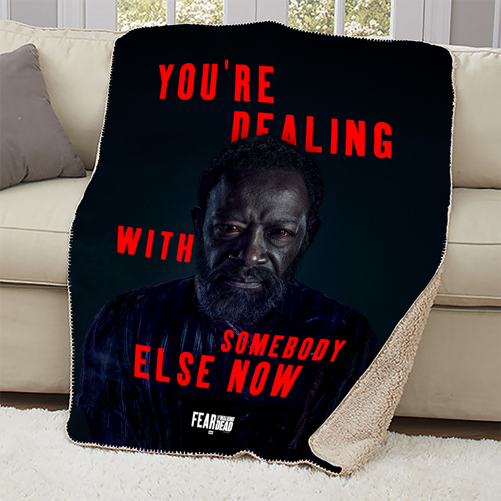 Fear The Walking Dead Season 6 Morgan Quote Sherpa Blanket-0