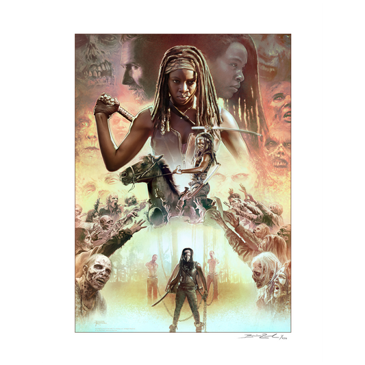 The Walking Dead Michonne Watercolor Gilcee by Brian Rood-0