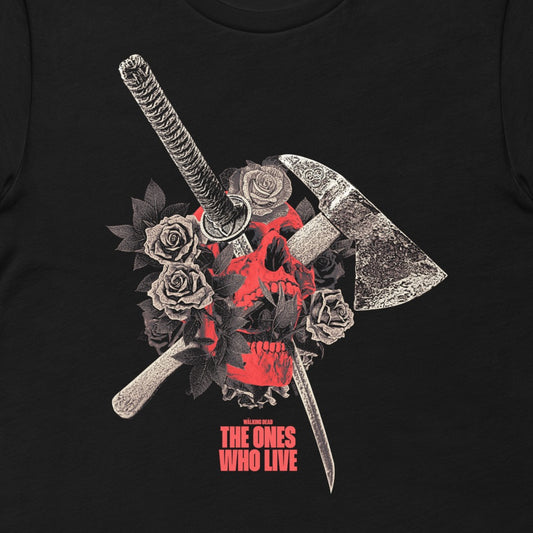 The Walking Dead: The Ones Who Live Floral Skull T-Shirt-1