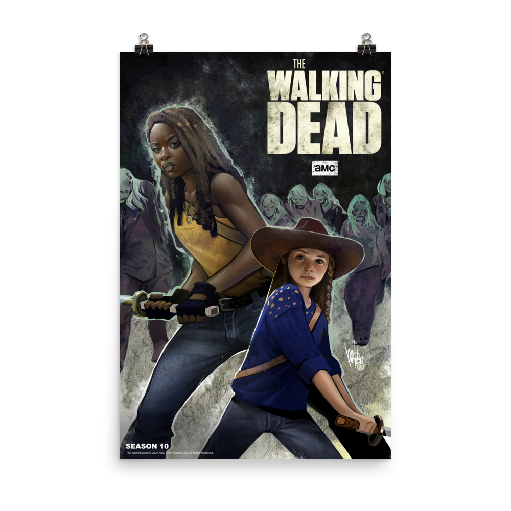 11 Weeks of TWD – Season 10 by Mel Milton Premium Satin Poster