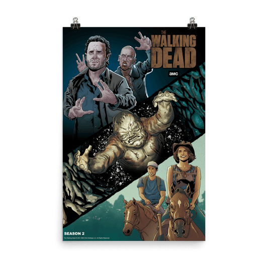 11 Weeks of TWD – Season 2 by Will Sliney & Dee Cunniffe Premium Satin Poster-0