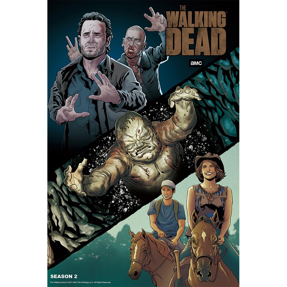 11 Weeks of TWD – Season 2 by Will Sliney & Dee Cunniffe Premium Satin Poster-1